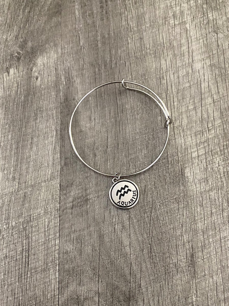 Zodiac Sign Bangle Charm Bracelet