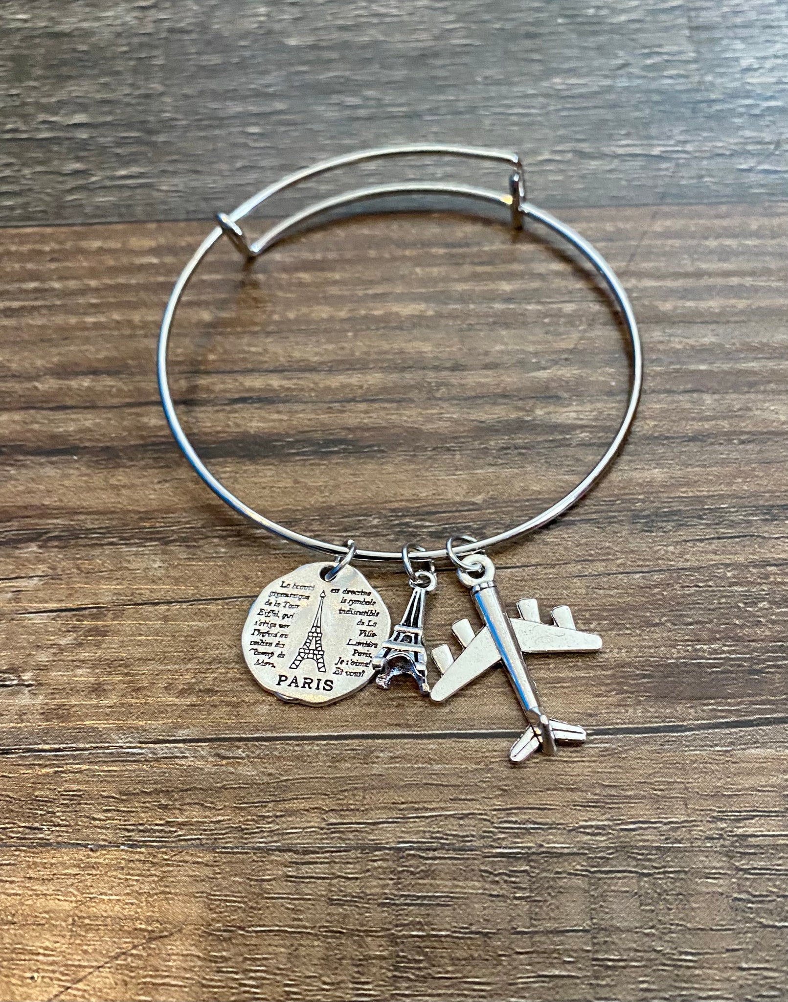 Traveling Paris Bangle Charm Bracelet