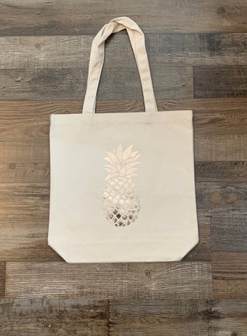 Rose Gold Pineapple Tote Bag