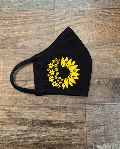 Sunflower With Pawprints Face Mask