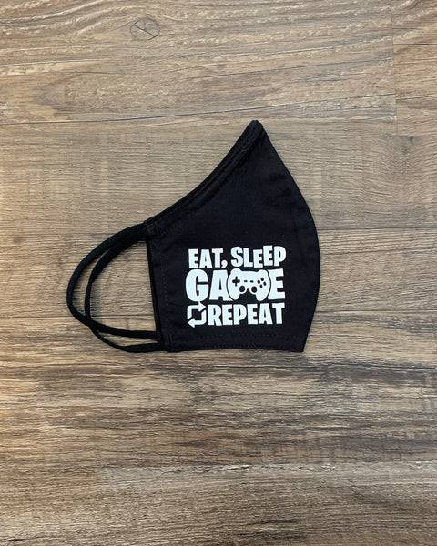 Children's Eat Sleep Game Repeat Face Mask