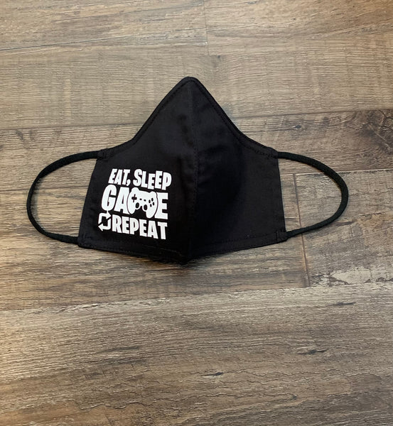 Children's Eat Sleep Game Repeat Face Mask